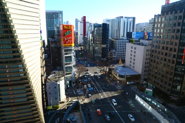 Tokyo sokak trafik Üstten Görünüm — Stok fotoğraf
