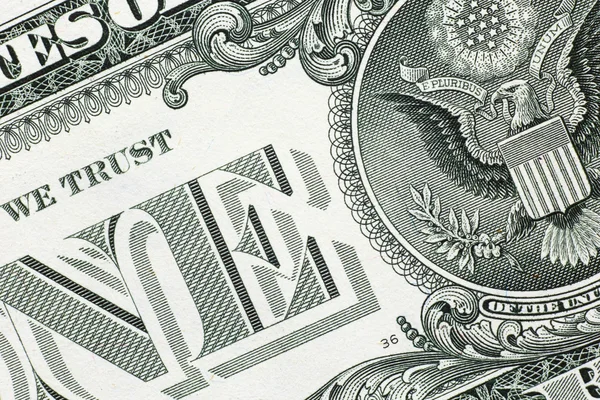 Μέρος του τραπεζογραμματίου του ενός δολαρίου — Φωτογραφία Αρχείου