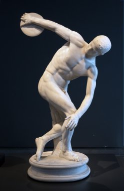 Famous statue of Discus Thrower in Rome, Italy