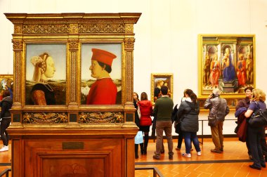Masterpieces in Uffizi gallery clipart