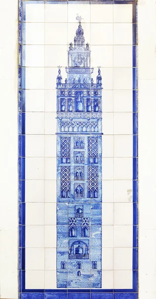 Tower Giralda painted on azulejos — Stock Photo, Image