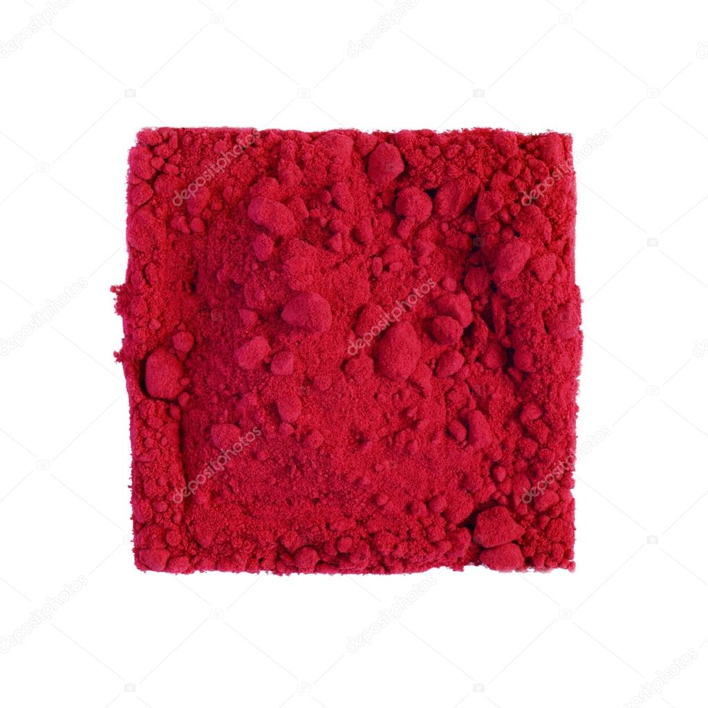 Beet powder in square composition