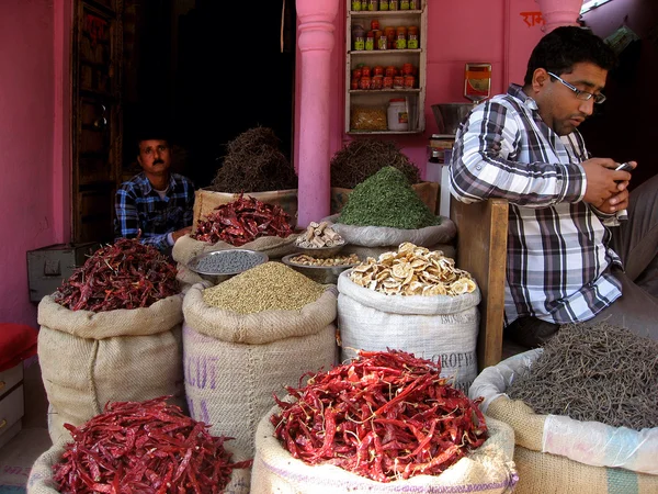 Продавцы продовольствия в Bikaner, India — стоковое фото