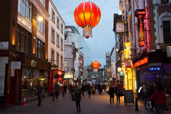 Večer v čínské čtvrti v Londýně — Stock fotografie