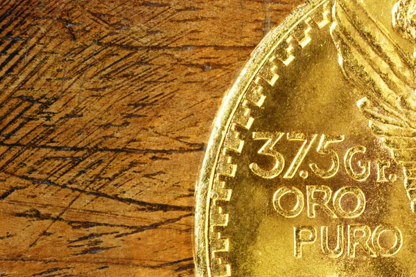 Detail of an investment gold coin — Stok fotoğraf