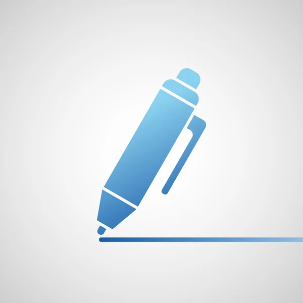 Blauwe pen-pictogram — Stockvector