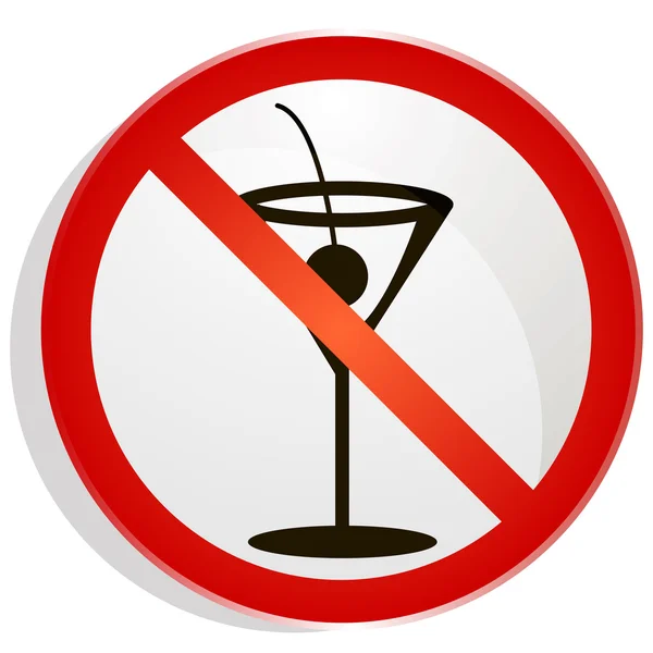 Prohibición de alcohol sig no debe — Archivo Imágenes Vectoriales