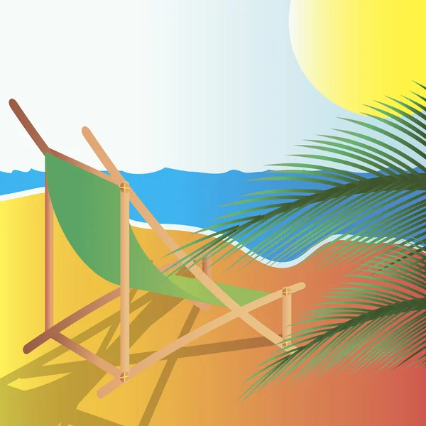 Beaches  chair  vacations tropical — Stock Vector