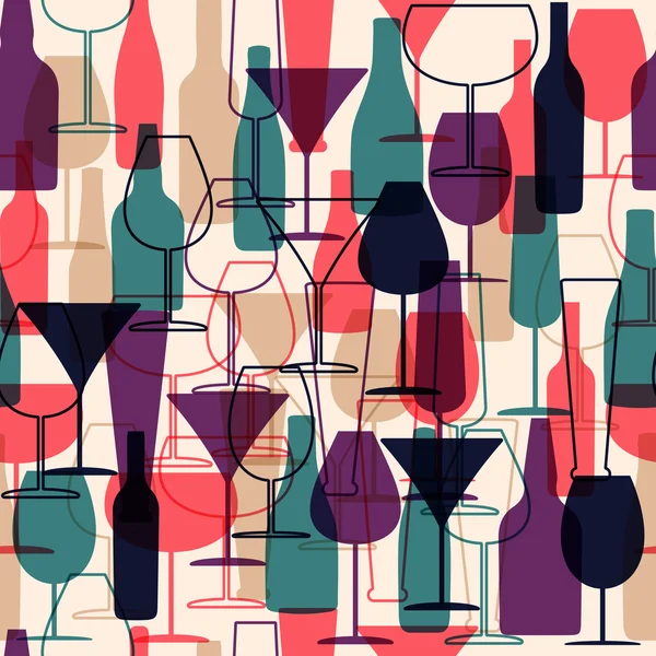 Vector  pattern. bottles and glasses.  texture Abstract Background for Business