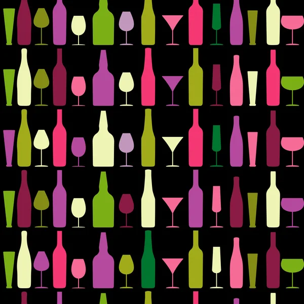 Vector  pattern. bottles and glasses.  texture Abstract Background for Business — Stockvector