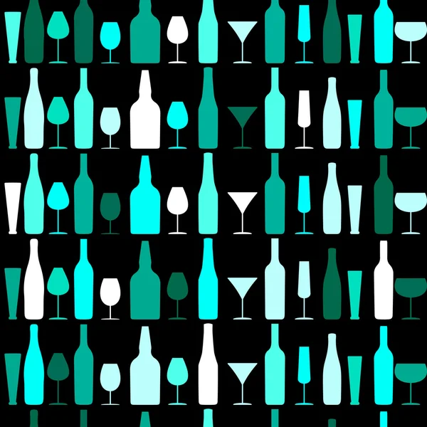 Vector  pattern. bottles and glasses.  texture Abstract Background for Business — Stockvector