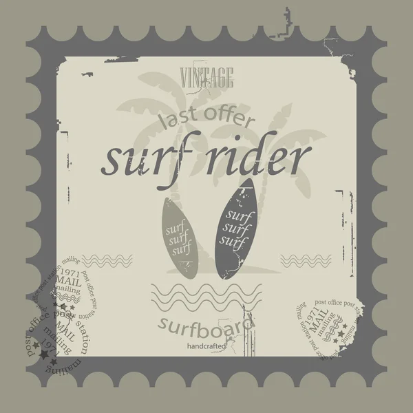 Texture units, vintage, surfing, image and inscription board. retro style for design — Stockvector