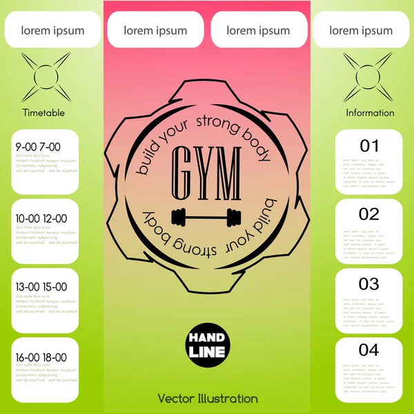 Vektör Poster planı. spor salonu. Eğitim için