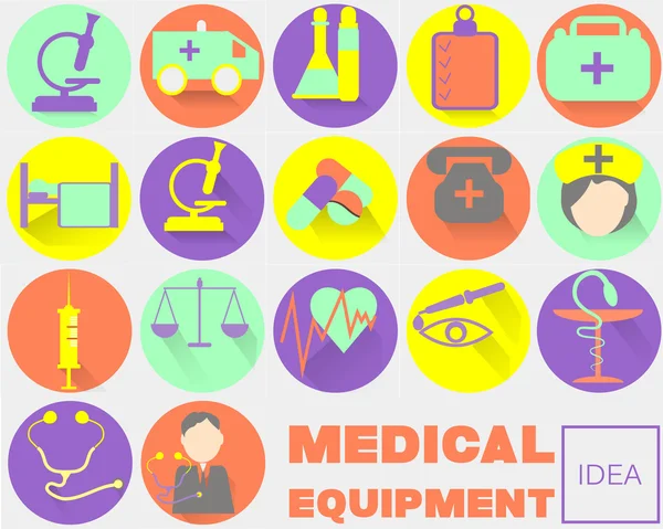 Simgeler, düz tasarım kümesi. Tıp,