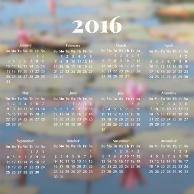 Calendar 2016 vector four seasons clipart