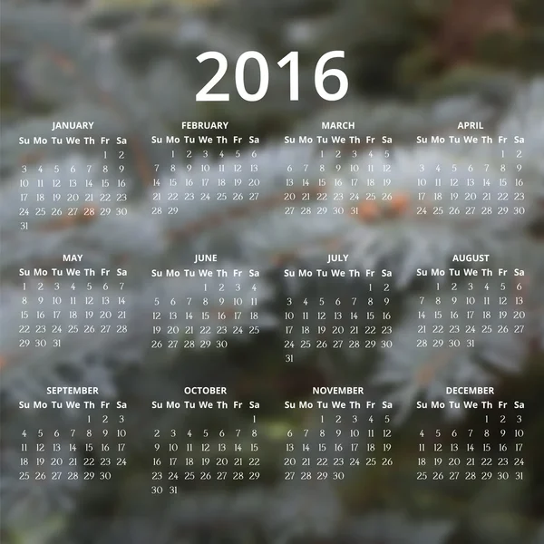 Calendar 2016 vector four seasons, — 图库矢量图片