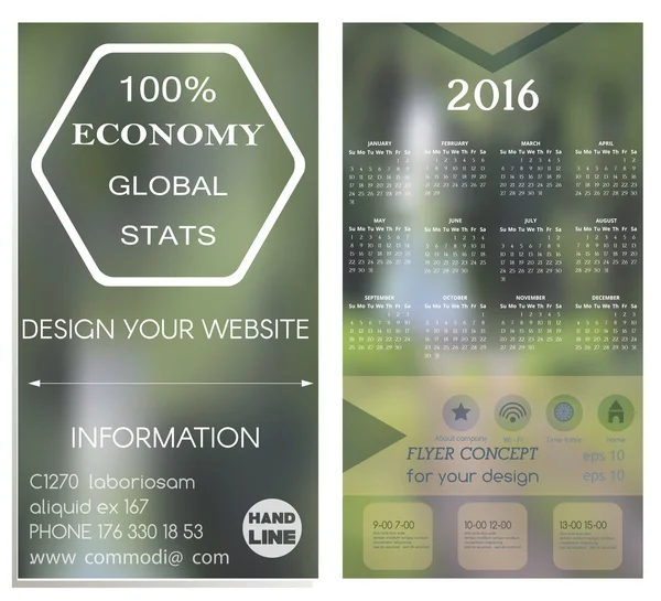 Calendar 2016 vector four seasons,