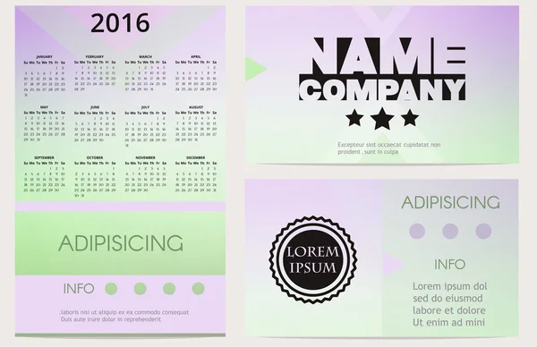 Calendar 2016 vector four seasons