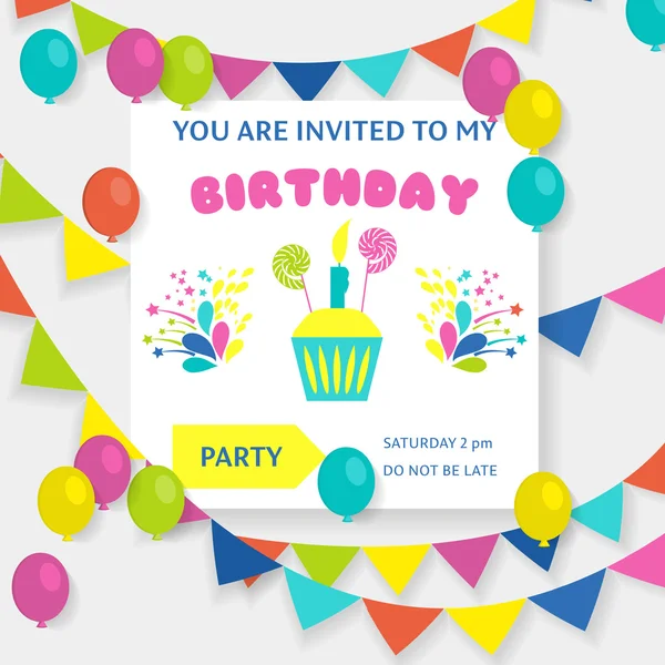 template card for invitations, birthday,