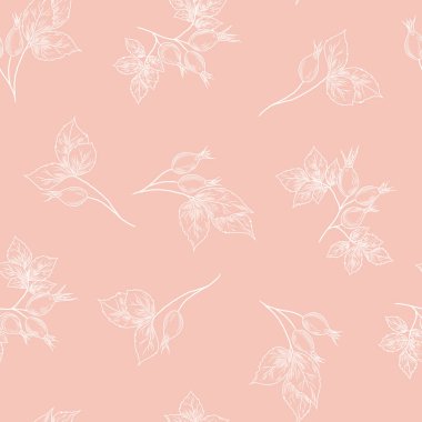 Elle çizilmiş gül kalçalı pürüzsüz desen