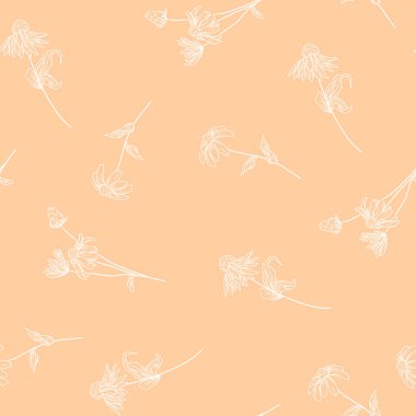 Dikensiz dokuda Ekinezya çiçekleri, Çiçeksiz desenler