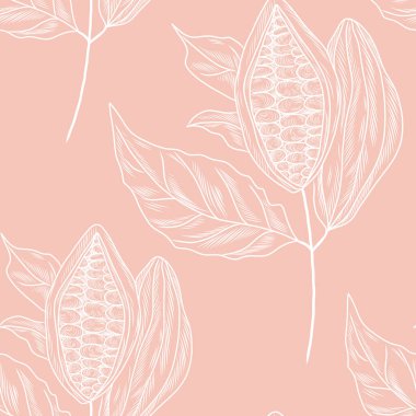 Kakao ağacı dallarıyla kusursuz desen