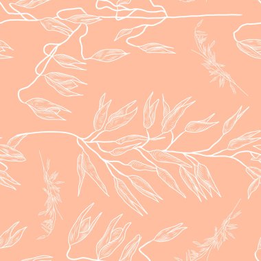 Yulaf ezmesi, dikişsiz desen, yulaf bitkisi, bitkisel bitki