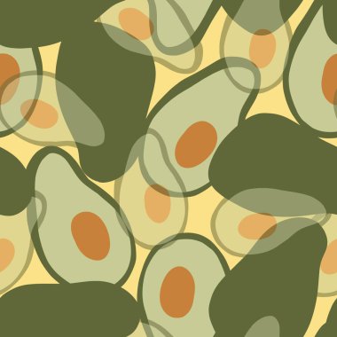 Avokado el çizimi pürüzsüz desen