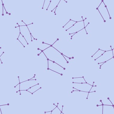 Gemini burcu, el çizimi astronomi çizimi, ikiz takımyıldızı, kusursuz desen.