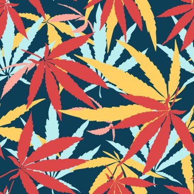 Kusursuz vergilendirme üzerinde tıbbi marihuana, parlak renk deseni, pembe, sarı, mavi