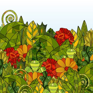 El çizimi vektör çiçek arkaplanı