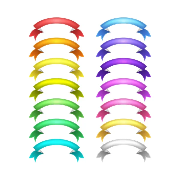 Vectores aislados cintas de satén de color conjunto — Archivo Imágenes Vectoriales