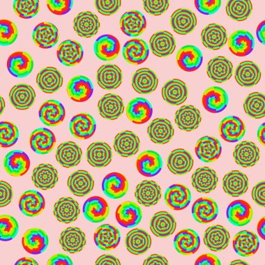 soyut vektör gökkuşağı renkli daireler seamless modeli