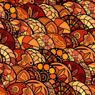 elle çizilmiş vektör etnik seamless modeli