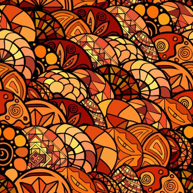 elle çizilmiş vektör etnik seamless modeli