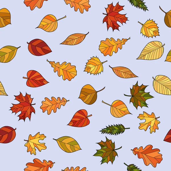 Abstrakcyjny wektor doodle jesień liście bezszwowy wzór — Wektor stockowy