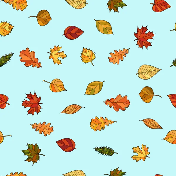 Абстрактний векторний каракулеве осіннє листя безшовний візерунок — стоковий вектор