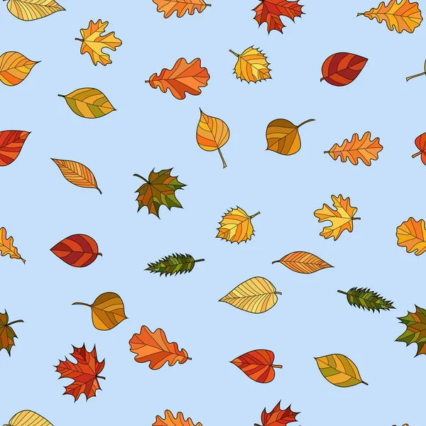 秋天树叶无缝模式 — 图库矢量图片