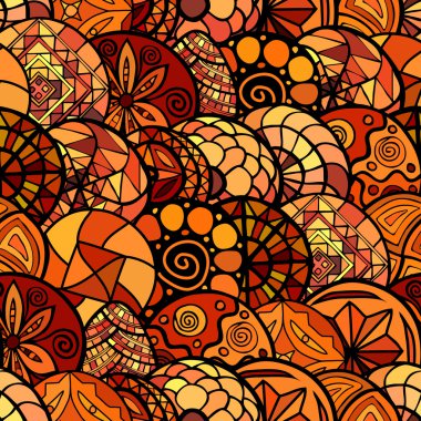 elle çizilmiş vektör etnik seamless modeli