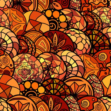 elle çizilmiş vektör etnik seamless modeli