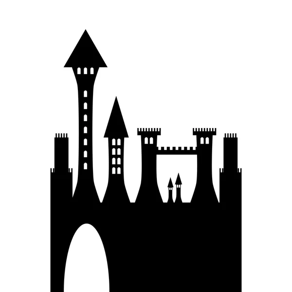 isolated vector ancient gothic castle black silhouette