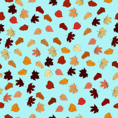 soyut vektör karalama sonbahar yaprakları pürüzsüz desen