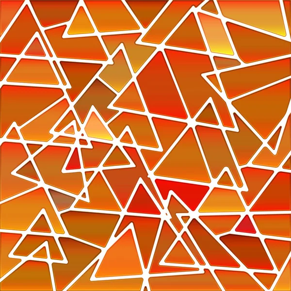 抽象ベクトルステンドグラスモザイク背景 オレンジの三角形 — ストックベクタ