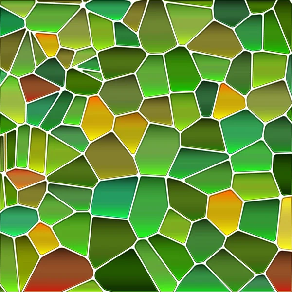 Абстрактный Векторный Витраж Мозаики Зеленый Желтый — стоковый вектор