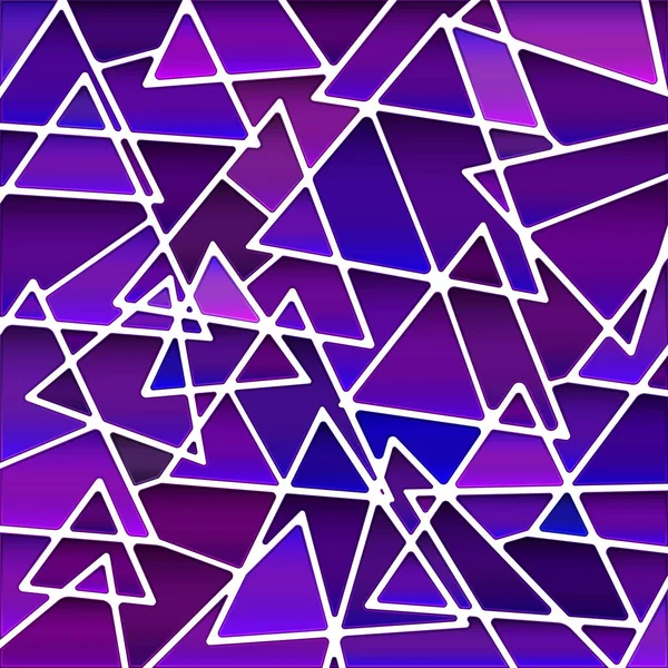 Абстрактний Векторний Вітражний Мозаїчний Фон Фіолетові Трикутники — стоковий вектор