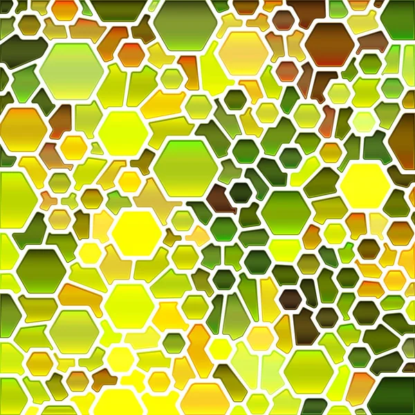 Vetor Abstrato Fundo Mosaico Vidro Manchado Verde Amarelo — Vetor de Stock