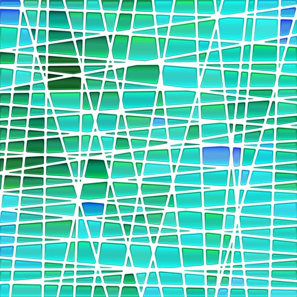 Vetor Abstrato Fundo Mosaico Vidro Manchado Verde Azul — Vetor de Stock