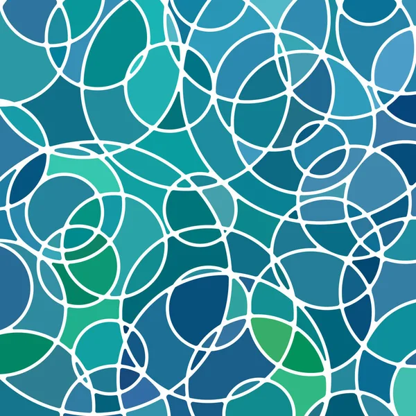 Vector Abstracto Vidrieras Fondo Mosaico Círculos Verdes Azules — Vector de stock