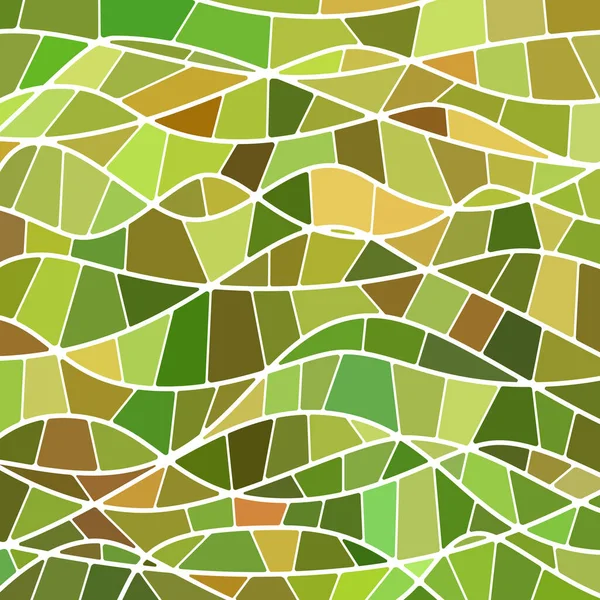 Vetor Abstrato Fundo Mosaico Vidro Manchado Verde Marrom — Vetor de Stock
