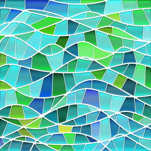 Vector Abstracto Manchado Vidrio Mosaico Fondo Verde Azul — Vector de stock